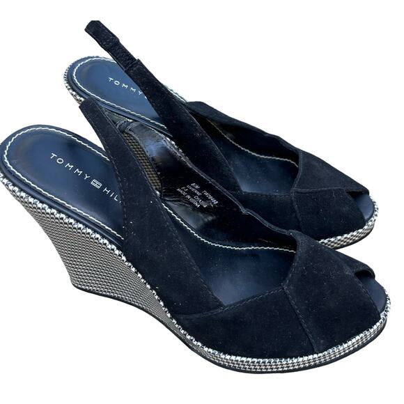 Tommy Hilfiger women’s Vivienne houndstooth wedge platform heels (size 8.5) - Picture 1 of 6